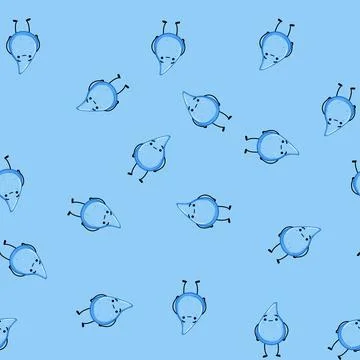Seamless pattern mascot water drop character cartoon vector Stock Illustration