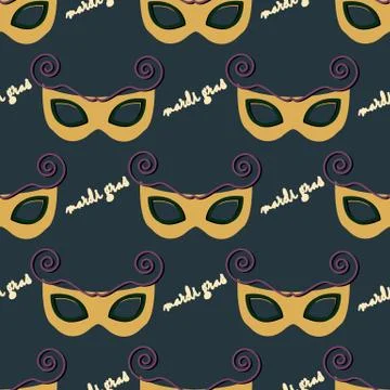 Seamless pattern of a mask for Mardi Gras Stock Illustration