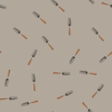 Seamless pattern mason trowel cement cartoon vector Stock Illustration