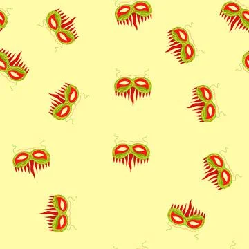 Seamless pattern masquerade carnival mask cartoon vector Stock Illustration