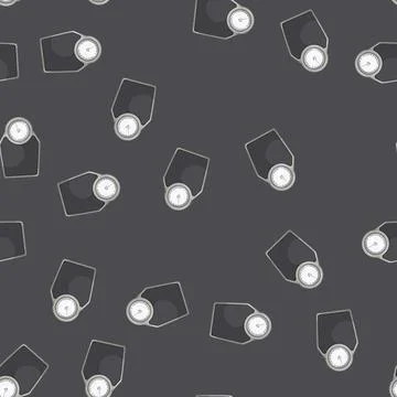 Seamless pattern mass weigh scales cartoon vector Stock Illustration