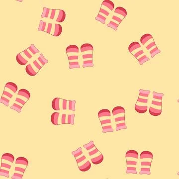 Seamless pattern match toddler socks cartoon vector 스톡 일러스트