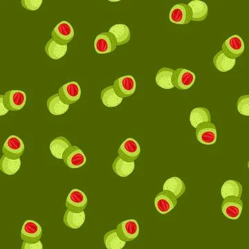Seamless pattern matcha dessert mochi with red bean filling Stock Illustration