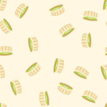Seamless pattern matcha dessert serving in small individual bowl Stock Illustration