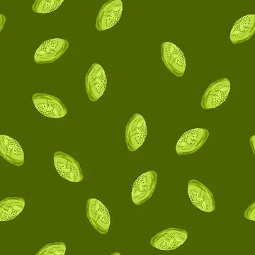 Seamless pattern matcha flavored dessert bun with sprinkles Stock Illustration