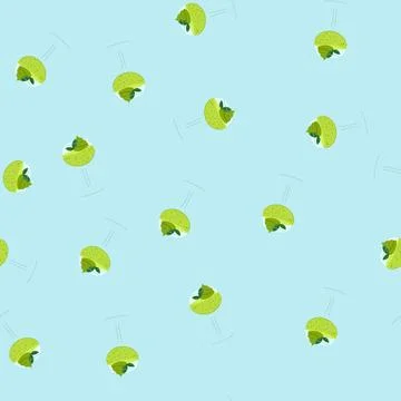 Seamless pattern matcha green tea dessert in glass 库存插图