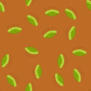 Seamless pattern matcha green tea layered dessert cake 스톡 일러스트