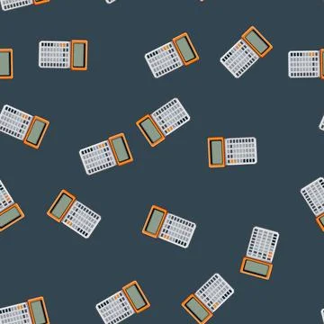 Seamless pattern math calculator device cartoon vector 스톡 일러스트