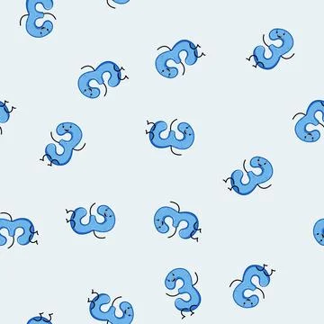 Seamless pattern math number character cartoon vector イラスト素材