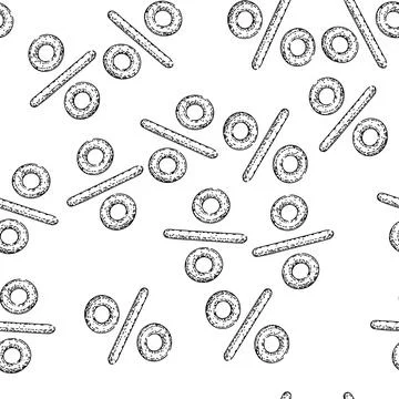 Seamless pattern math percentage sign sketch hand drawn Stock Illustration