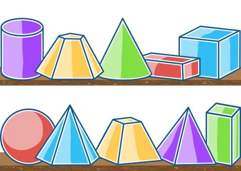 Seamless pattern mathematics solids Illustrazione stock