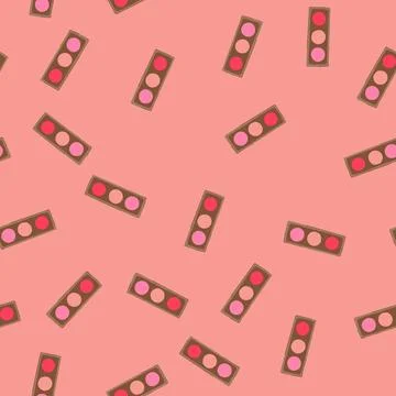 Seamless pattern matte blush compact cartoon vector Stock Illustration