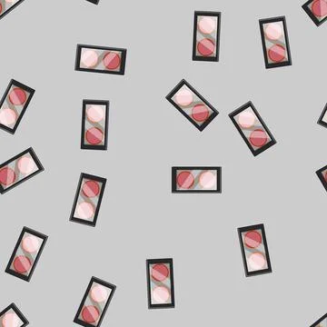 Seamless pattern matte blush compact cartoon vector Stock Illustration