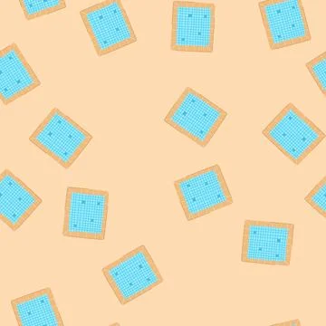 Seamless pattern mattress top view pool cartoon vector Stock Illustration