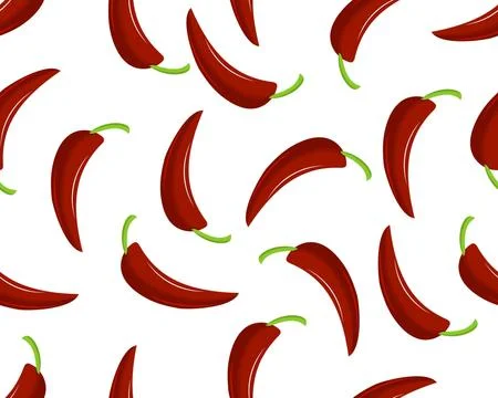 Seamless pattern of maxican food. Pepper chili. Vector Illustrazione stock