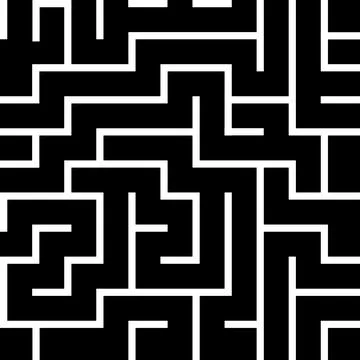 Seamless pattern with maze. Monochrome abstract background. Vector geometri.. Stock Illustration