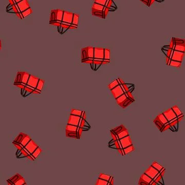 Seamless pattern meal food delivery bag cartoon vector Stock Illustration