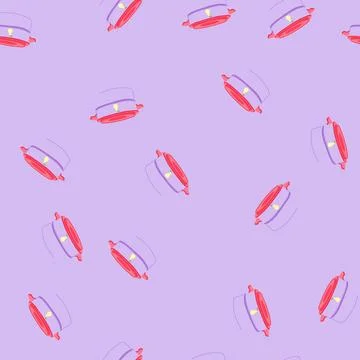 Seamless pattern meal lunch box cartoon vector Stock Illustration