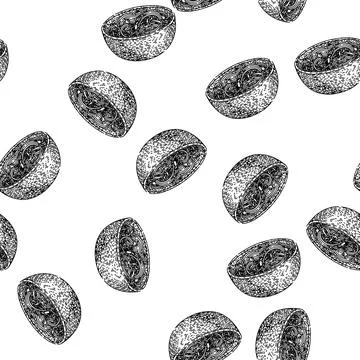 Seamless pattern meal noodles sketch hand drawn Stock Illustration