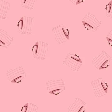 Seamless pattern meal picnic basket cartoon vector Stockillustratie