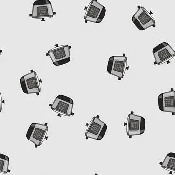 Seamless pattern meals slow cooker cartoon vector Stock Illustration