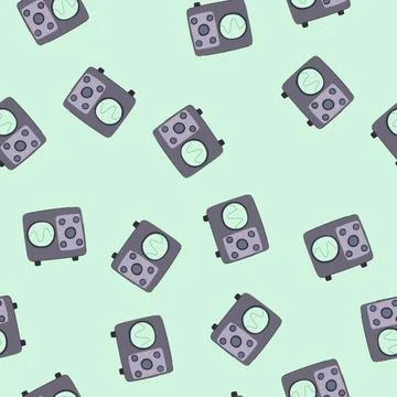 Seamless pattern measurement oscillograph cartoon vector 스톡 일러스트