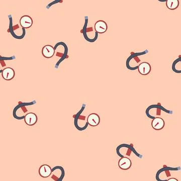 Seamless pattern measurement spirometer cartoon vector Stock Illustration
