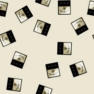 Seamless pattern measurement watt meter cartoon vector Stock Illustration