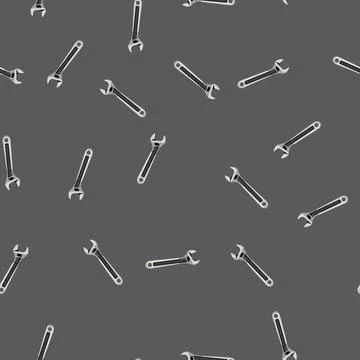 Seamless pattern mechanic wrench tool cartoon vector Stock Illustration