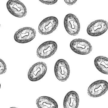 Seamless pattern mechanism keyhole sketch hand drawn Stock Illustration