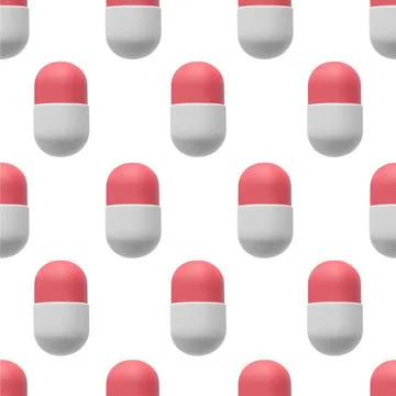 Seamless pattern with medical capsules Stock Illustration