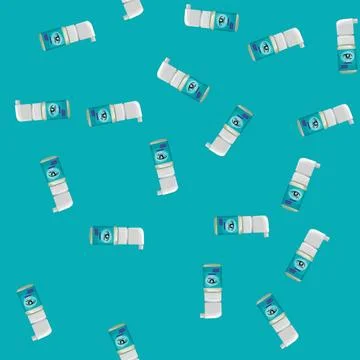 Seamless pattern medical eye drop cartoon vector Stock Illustration