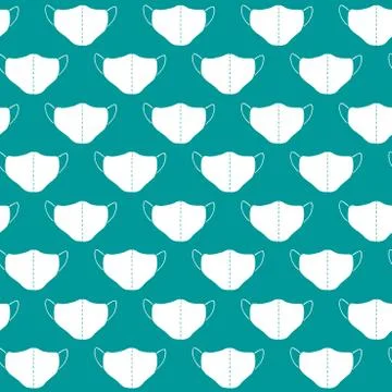 Seamless pattern with medical face masks. Virus protection, quarantine. Coron Stock Illustration