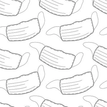 Seamless pattern with medical face masks isolated on white background. Virus  Stock-Illustration