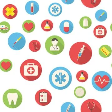 Seamless pattern with medical icons Stock Illustration