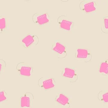 Seamless pattern medical iv drip bag cartoon vector イラスト素材