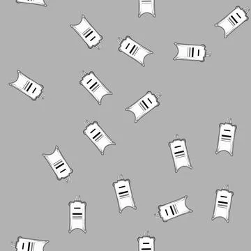 Seamless pattern medical iv fluid bag cartoon vector Stock Illustration