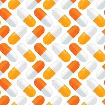 Seamless Pattern with Medical Pills Stock Illustration