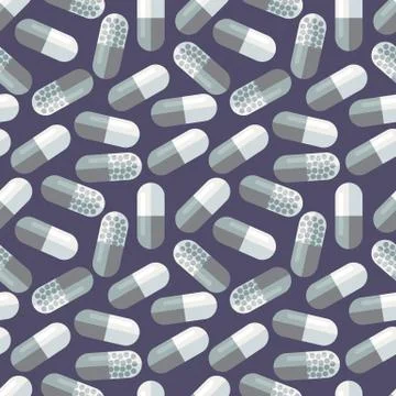 Seamless Pattern with Medical Pills Stock Illustration