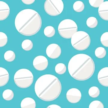 Seamless Pattern with Medical Pills Stock Illustration