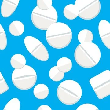 Seamless Pattern with Medical Pills Stock Illustration