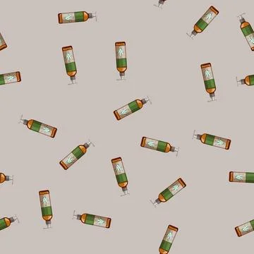 Seamless pattern medicine aloe vera cosmetic cartoon vector 库存插图