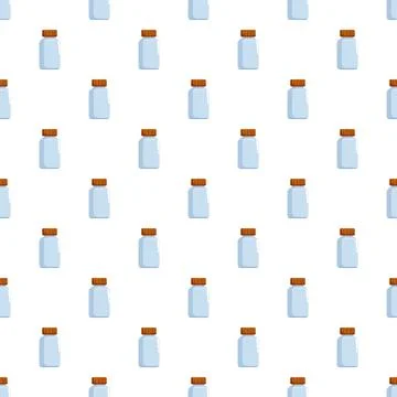 Seamless pattern with medicine jars on white background Illustrazione stock