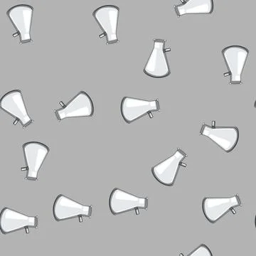 Seamless pattern medicine laboratory glassware cartoon vector Stock Illustration