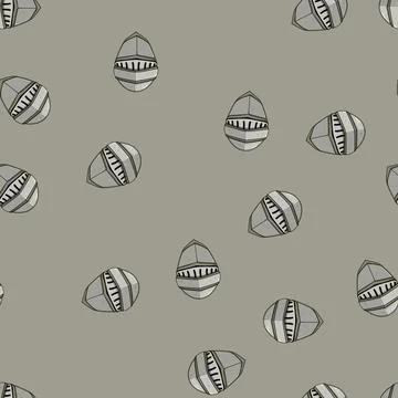 Seamless pattern medieval knight helmet cartoon vector Stock Illustration
