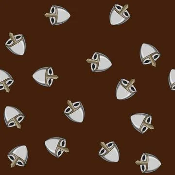 Seamless pattern medieval viking helmet cartoon vector Illustrazione stock