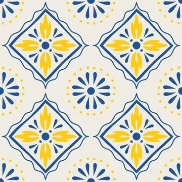 Seamless pattern with mediterranean print 库存插图