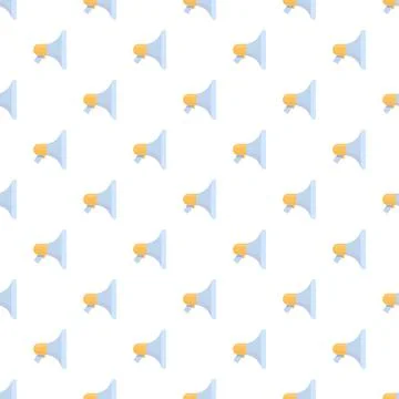 Seamless pattern of megaphones for announcement and marketing 库存插图