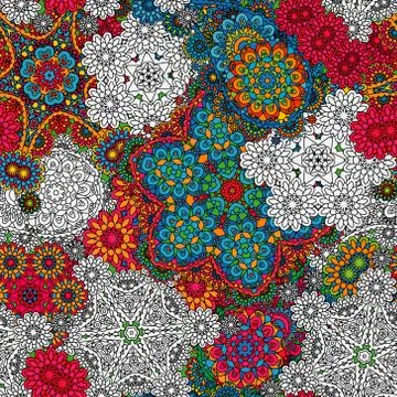 Seamless pattern with mehendi elements. Paisley indian vector illustration Illustrazione stock