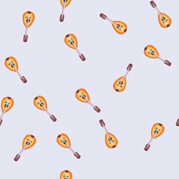 Seamless pattern melody mandolin cartoon vector Illustrazione stock